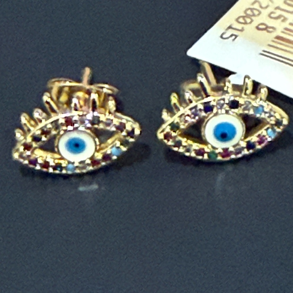 NWT Evil Eye Multi Colored Stone Earrings